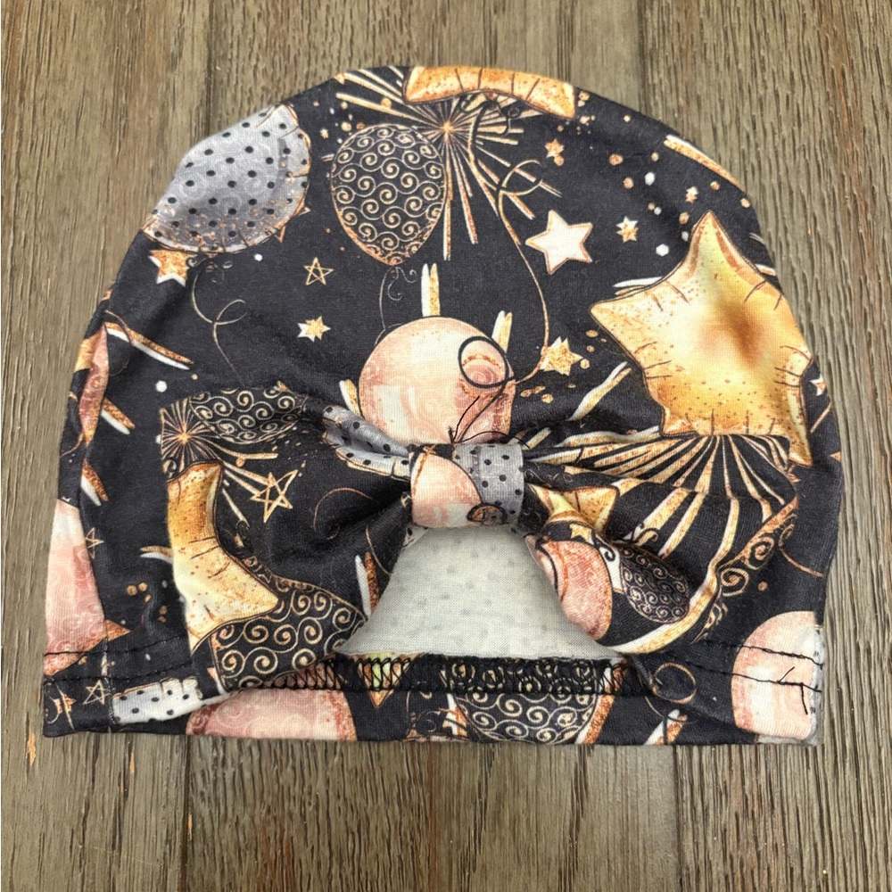 Starry Night Baby Bell Bottoms and hat set 9-12 months - Picture 2 of 8